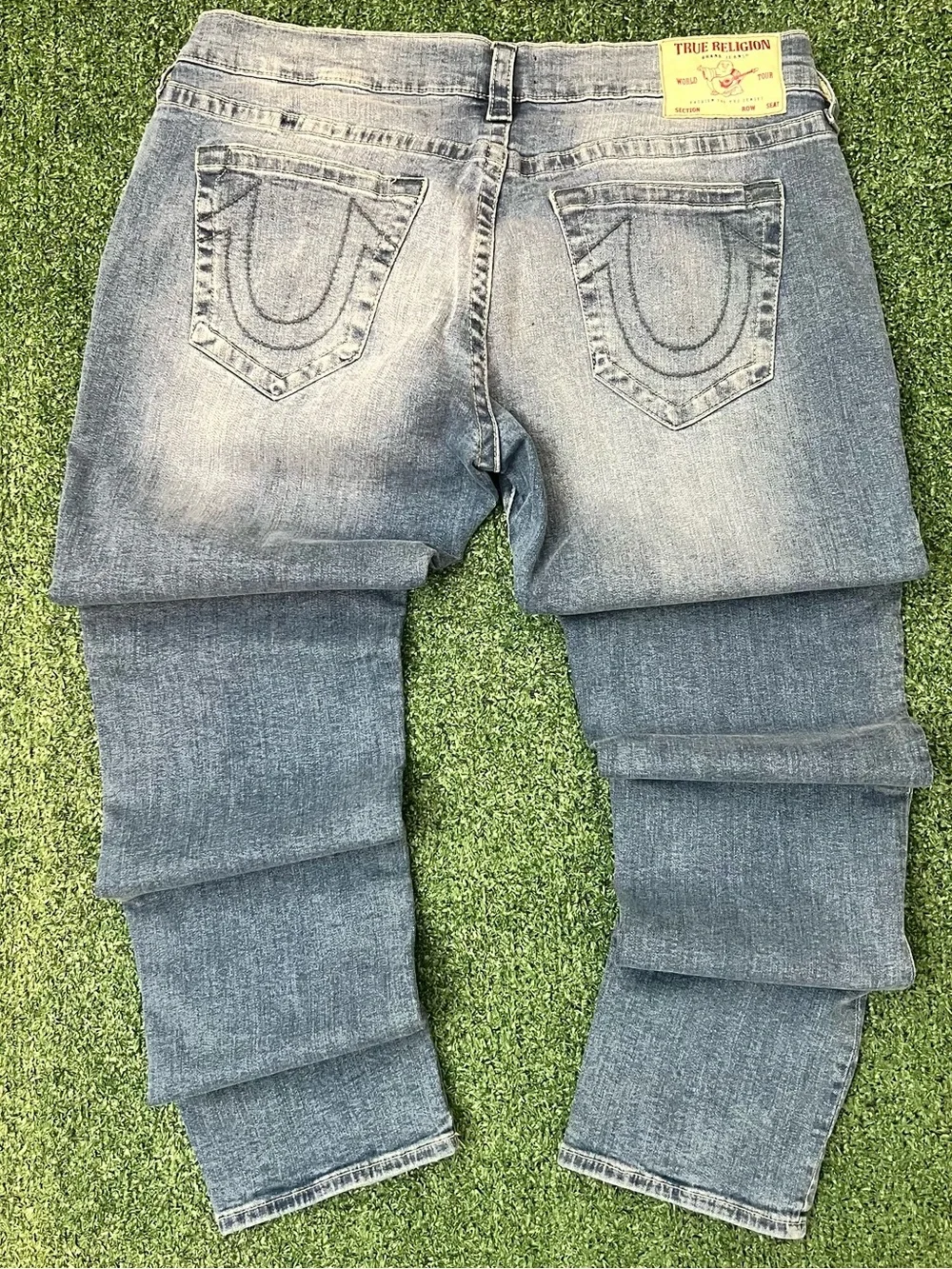 True Religion Rocco Relaxed Skinny Jeans Light Blue Men’s Size 38 X 32